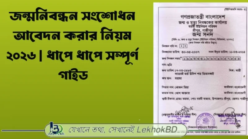 জন্মনিবন্ধন সংশোধন আবেদন করার নিয়ম ২০২৬ | ধাপে ধাপে সম্পূর্ণ গাইড