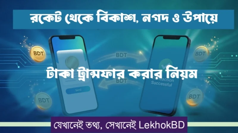 রকেট থেকে বিকাশ, নগদ ও উপায়ে টাকা ট্রান্সফার করার নিয়ম ২০২৬ | ধাপে ধাপে সম্পূর্ণ গাইড