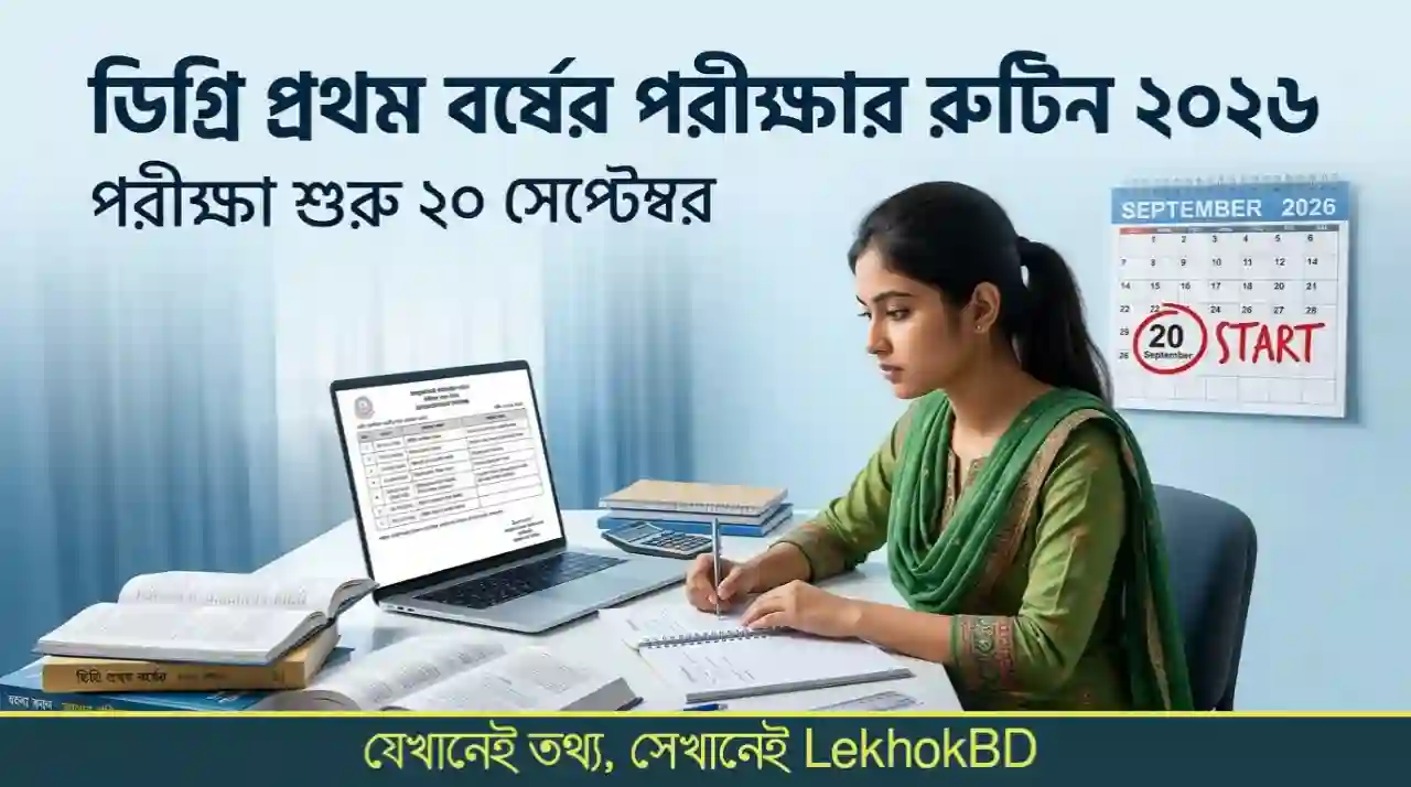 ডিগ্রী প্রথমবর্ষের পরীক্ষার রুটিন 2026