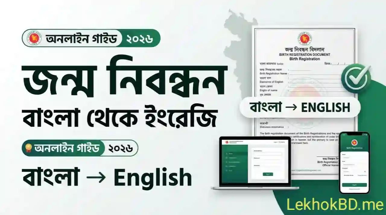 জন্ম নিবন্ধন বাংলা থেকে ইংরেজি করার নিয়ম