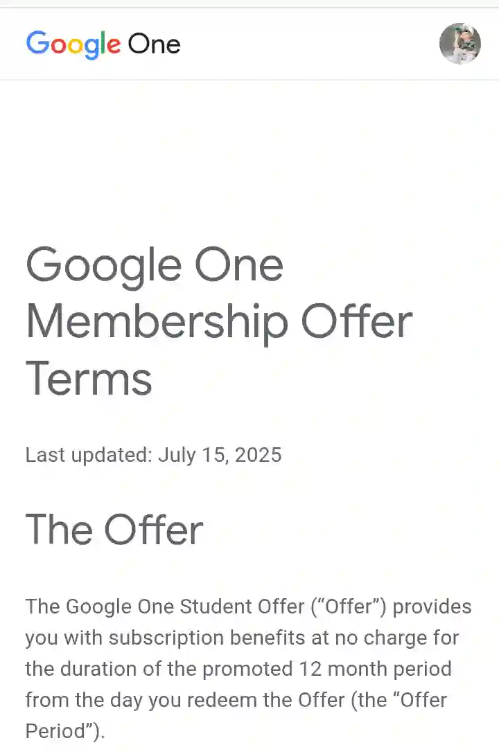 Google AI student offer 2026